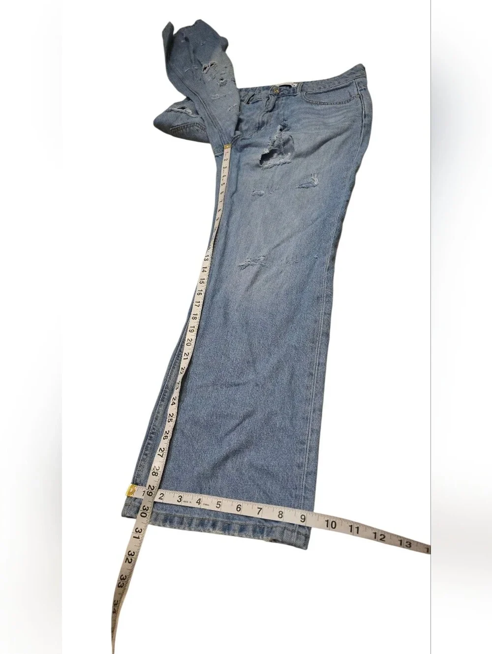 Zara Denim Distressed Ripped Jeans Blue 10